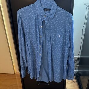 Polo Ralph Lauren Linen Sorrad Collar Shirt-Nautical Anchor Theme